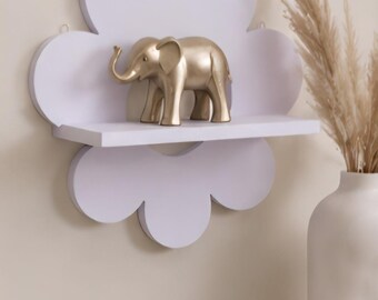 Purple Flower Shelf | 10x10 Decorative Floating Display | Boho Nursery Decor