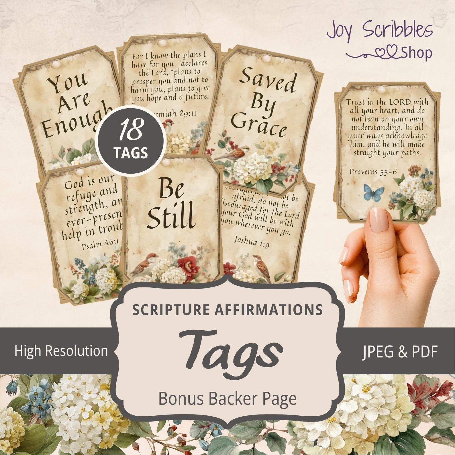 Printable Scripture Cards, Printable Bible Verse Cards, Vintage Mom ...
