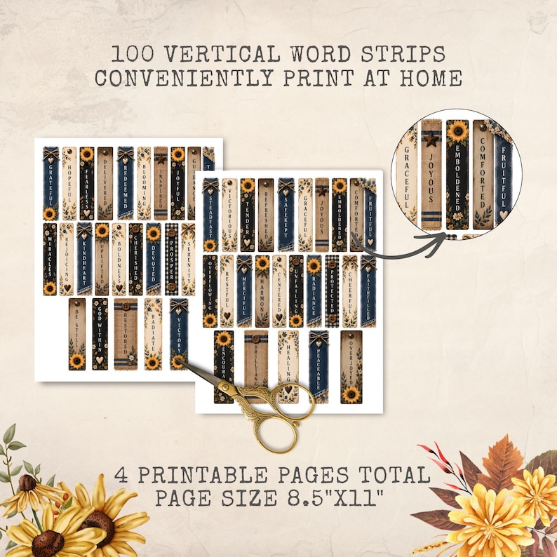Rustic Fall Junk Journal Kit, Autumn Printable Words, Fall Vintage ...