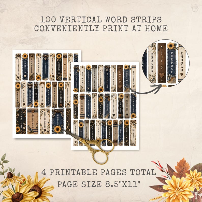 Rustic Fall Junk Journal Kit, Autumn Printable Words, Fall Vintage ...