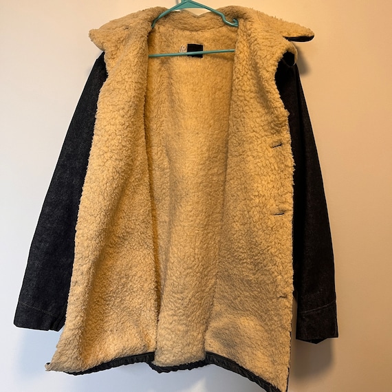 Mens 70s vintage Sherpa/denim coat - image 4