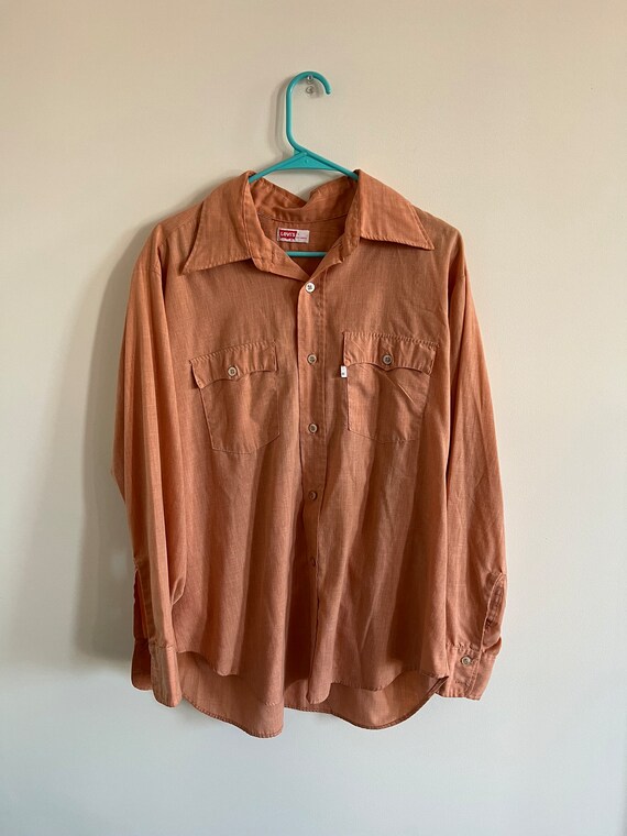 Vintage 70’s Levi’s Eagle western style shirt Men… - image 2