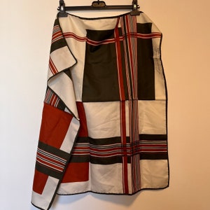 80’s Vintage Laurenti Roma scarf. Olive green and burnt orange.