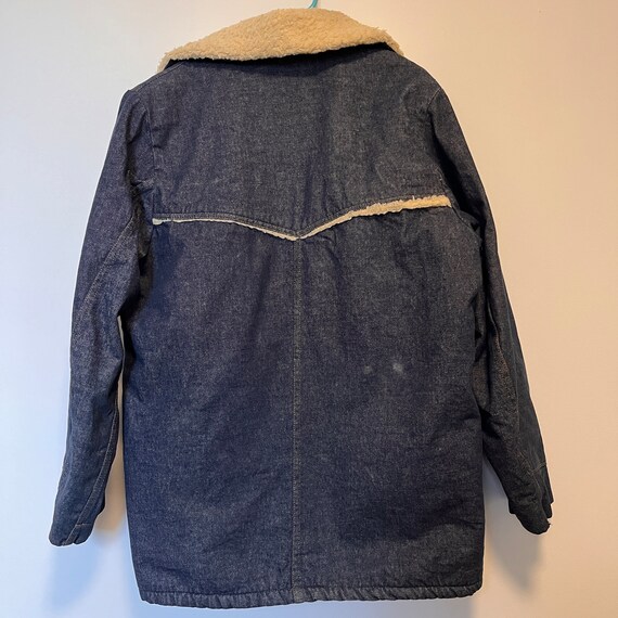 Mens 70s vintage Sherpa/denim coat - image 2