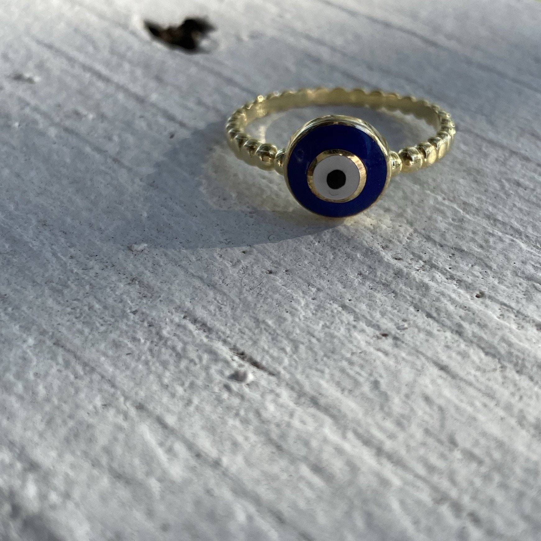 アイオライト　evil eye　リング　アイオライト　指輪 Personality 2023 New Evil Eye Fashion 316L Stainless Steel