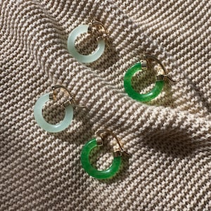 Jade hoop Earrings
