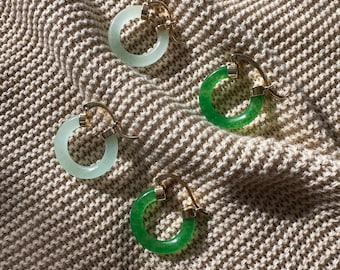 Jade hoop Earrings