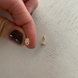 14 Karat Hamsa Stud Earrings