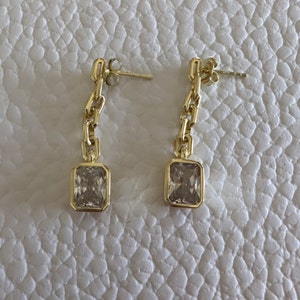 Emerald Chain Earrings