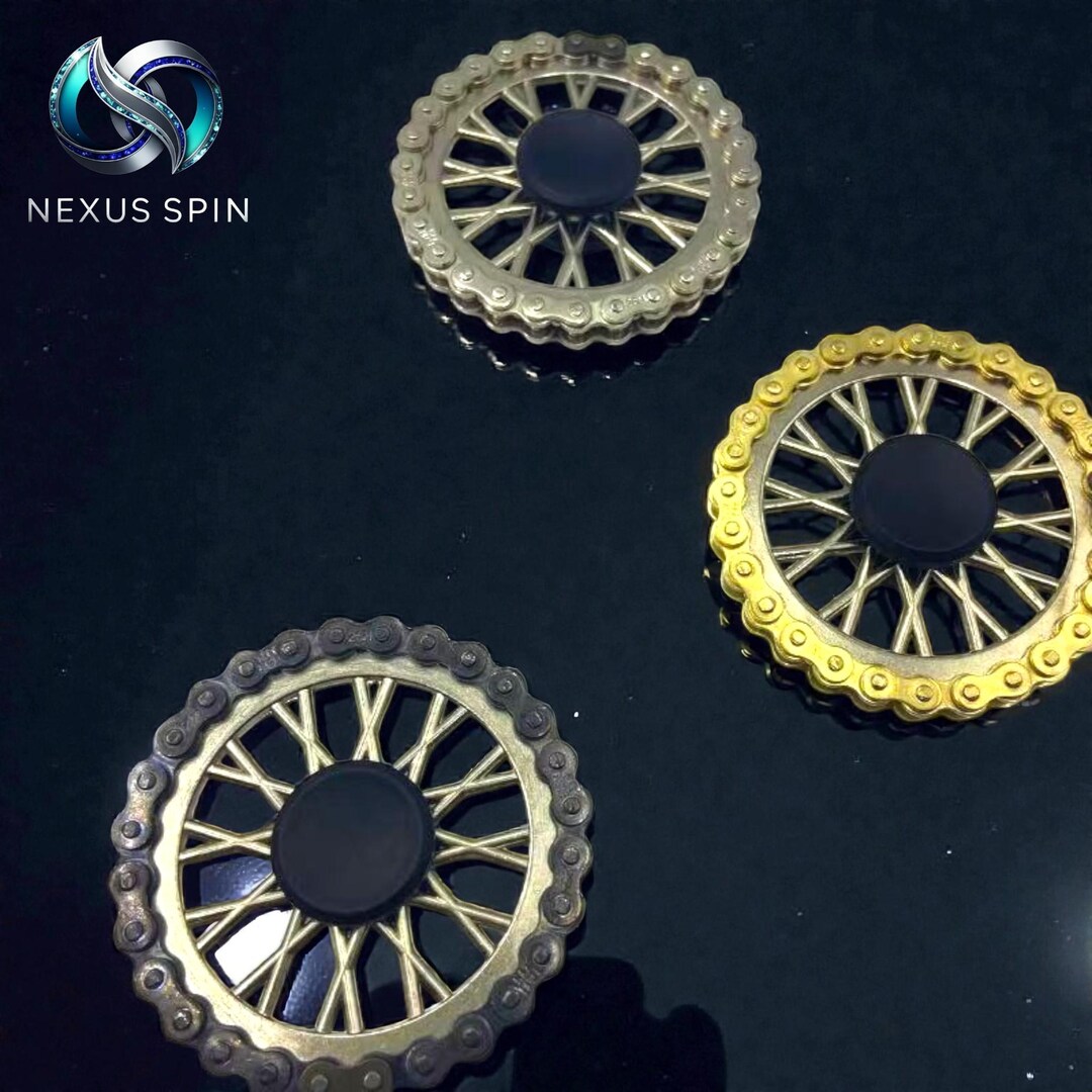Spinning Rims Chain Chain Wheel Fidget Spinner – Metal Alloy Gear Industrial Desk Toy ...