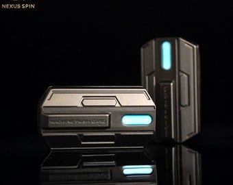 Cyberpunk Metal Focus Module Fidget Slider | Futuristic Desk Gadget Stress Relief Tool