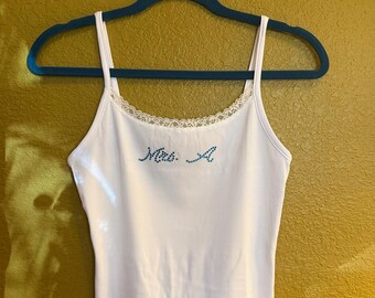 Rhinestone Lace Camisole, Bride to Be Top, Wedding Weekend Outfit