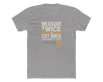 T-shirt voor houtbewerking: twee keer knippen eenmaal gemeten