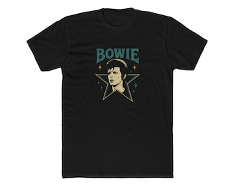T-shirt David Bowie-portret met sterletters