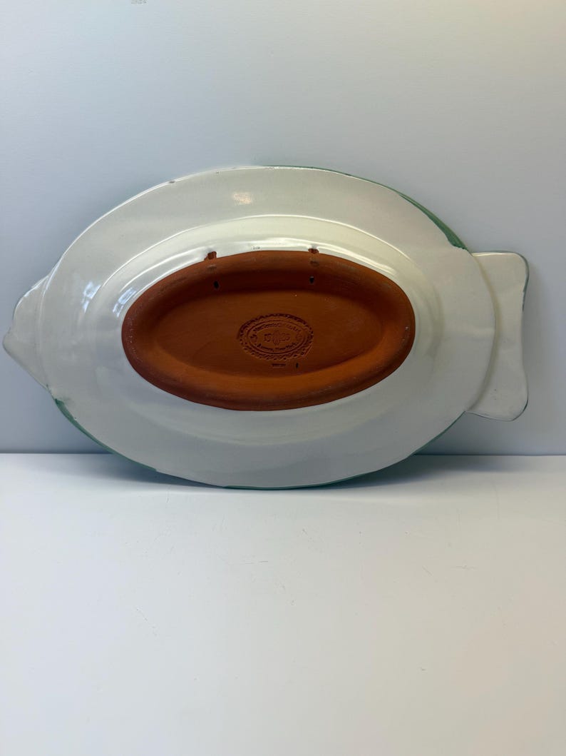 Plato de pescado vintage pintado a mano de MacKenzie-Childs (1997) / Pieza para servir de Aurora, NY imagen 10