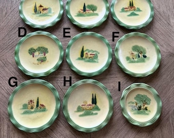 Vintage French Cerene Vallauris Scenic Plates | Choose Your Plate | Hand Painted
