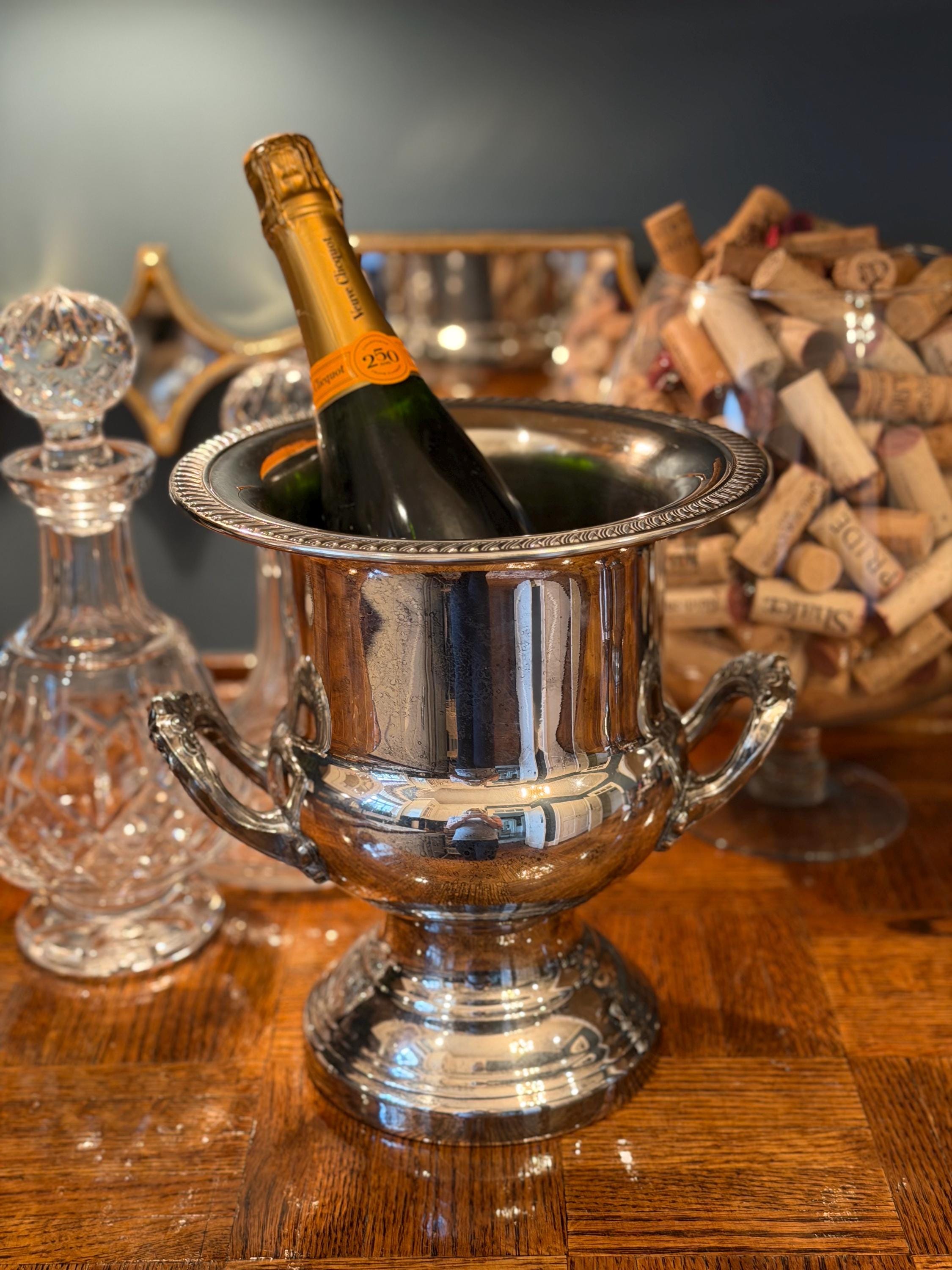 ALFRED GRATIEN LUXE Gunmetal Seau à Glace Champagne Refroidisseur