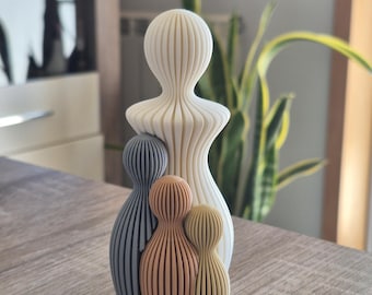 Gepersonaliseerde moedersculptuur met kinderen – aangepast familiebeeldje, minimalistisch moederdecor, emotioneel thuisaccent, zinvol cadeau voor moeder
