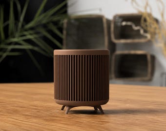 Planter uit het midden van de eeuw – moderne kamerplantpot, minimalistische Japandi-bloempot, 3D-geprint huisdecor
