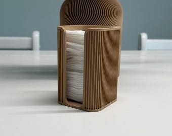 Organizer voor wattenschijfje – minimalistische badkameropberger, moderne toilettafel, doos huidverzorgingsaccessoires, esthetische badkamerinrichting