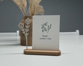 Standaard kaarthouder Moederdag – minimalistische kaartweergave, moderne fotohouder, cadeaukaartstandaard, esthetische woondecoratie cadeau voor moeder