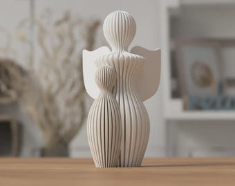 Beschermengel met beeldje kind – modern spiritueel decor, beschermengelbeeldje, minimalistisch herdenkingscadeau, emotioneel thuisaccent