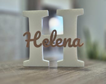 Gepersonaliseerde naamletterdecor – aangepast eerste bord, minimalistisch decor voor babykamer en slaapkamer, esthetische naamplaat, modern cadeau voor kinderen
