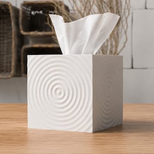Tissueboxhoes, moderne vierkante tissueboxhouder, minimalistische tissueboxetui, Japandi woondecoratie, 3D-geprint badkameraccessoire