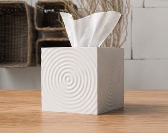 Taschentuchbox-Hülle, moderner quadratischer Taschentuchbox-Halter, minimalistisches Taschentuchbox-Etui, Japandi-Wohnaccessoire, 3D-gedrucktes Badezimmeraccessoire