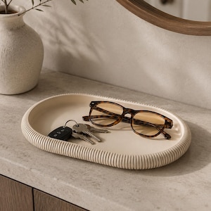 Japandi Harmony Tray – Minimalistische organizer, moderne lade voor de hal, sleutelhouder, sieradenbakje, neutrale woondecoratie