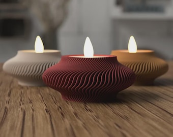 Theelichthouder maan – Chinees nieuwjaar decor, 3D-geprint omgevingslicht, moderne festivalkandelaar, esthetische woondecoratie cadeau
