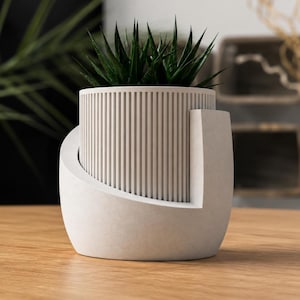 Pot de fleurs minimaliste, pot pour plantes d'intérieur, pot de fleurs moderne, pot imprimé en 3D, pot de fleurs de style japonais, pot pour plantes succulentes