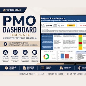 PMO-Dashboard-Vorlage | Management-Portfolio-Dashboard | Projektportfolio-Statusbericht | PowerPoint-Vorlage für PMO-Berichte