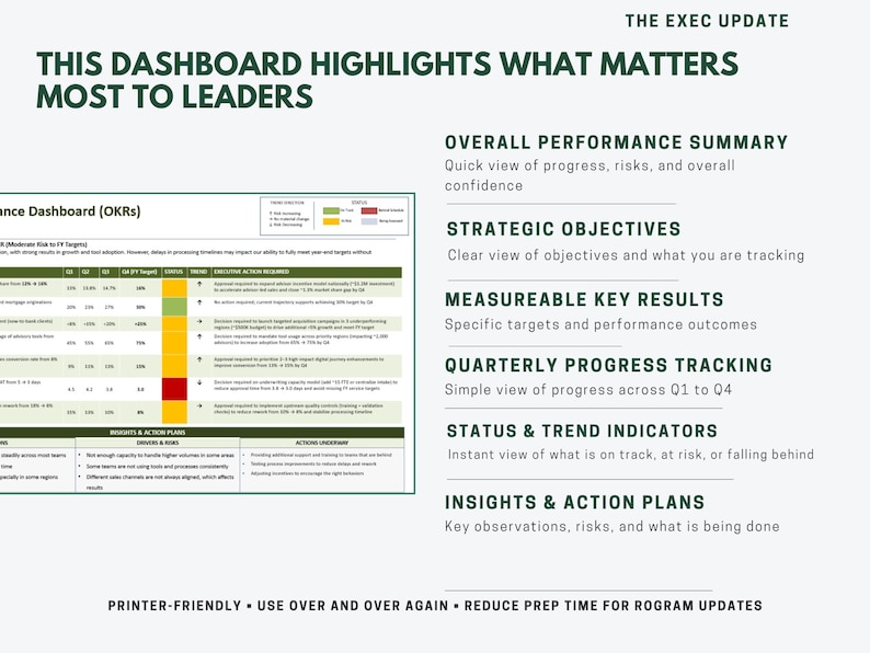 Executive Program Dashboard Template | Project Status Report, Quarterly OKR Tracker, Portfolio Dashboard, PowerPoint PMO Executive Update, image 2