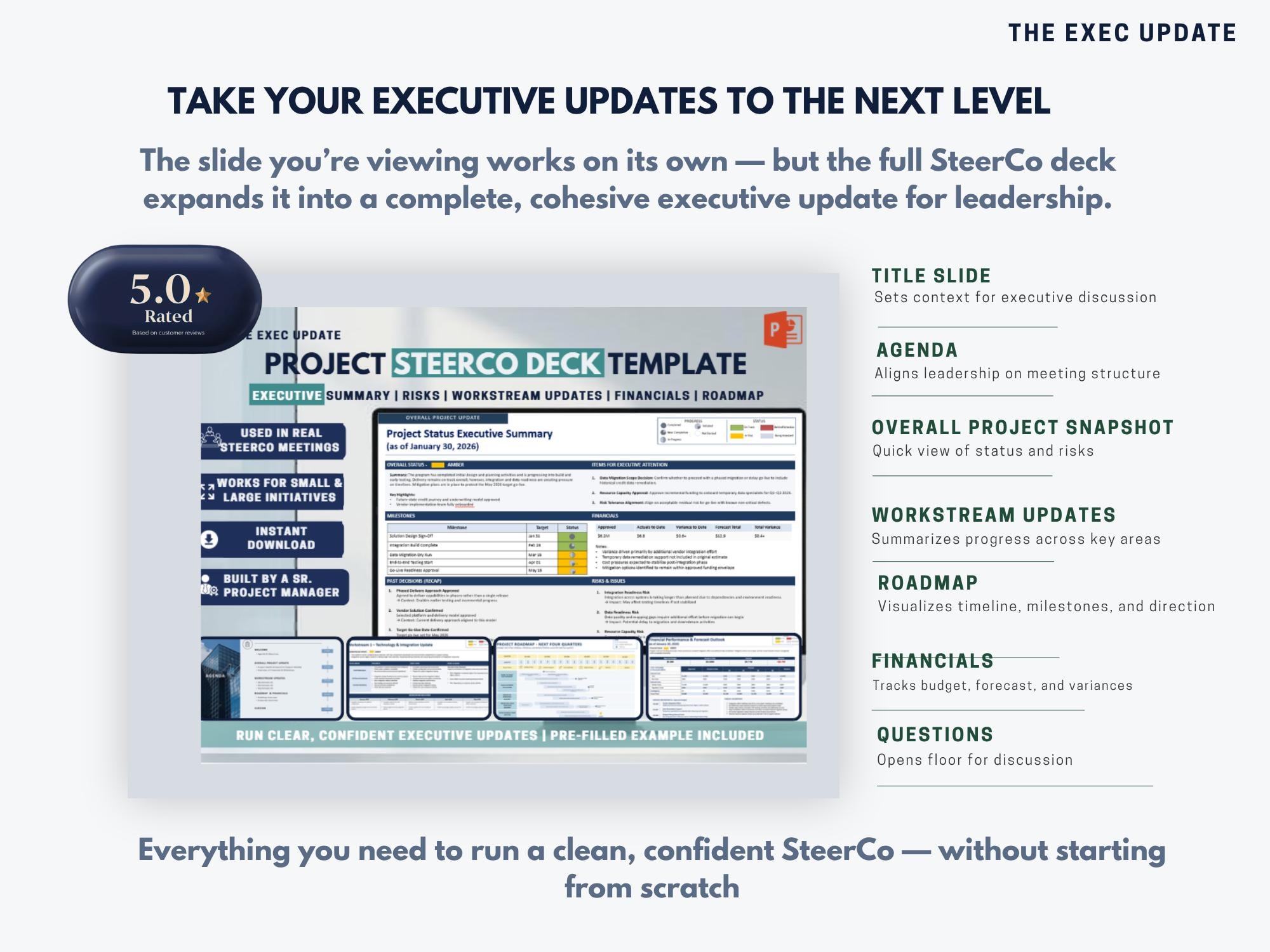 Exec Timeline Executive Project Roadmap Template | Strategic Timeline, PMO Planning ...