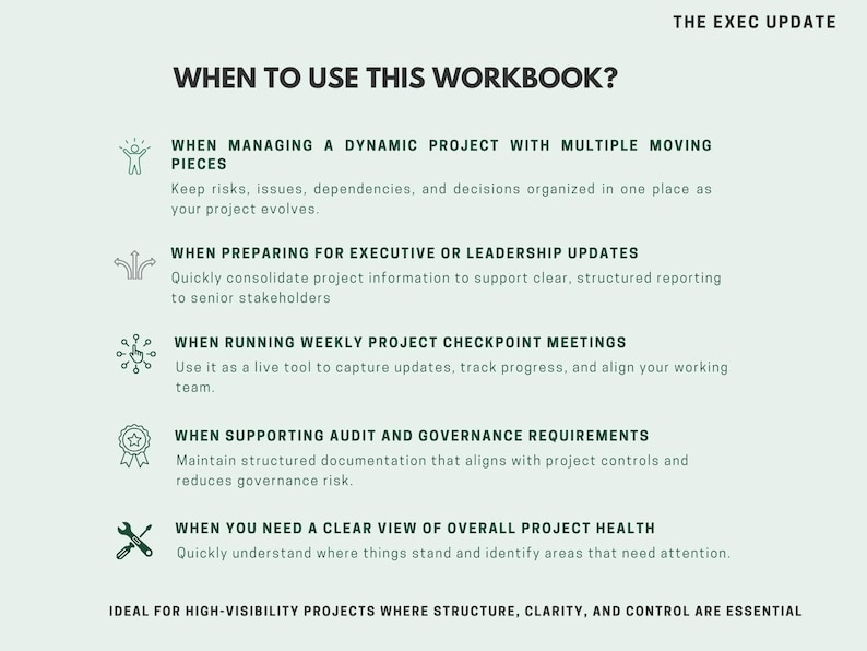 Project Management Excel Tracker | RAID Log Template | Project Control ...