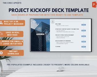 Modelo de apresentação para reunião inicial de projeto + lista de verificação para reunião inicial | Modelo de gerenciamento de projetos | Apresentação executiva para reunião inicial | Kit de ferramentas de gerenciamento de projetos