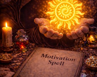 Hechizo de motivación / Ritual de impulso, concentración y productividad / Impulso de energía, disciplina y alineación de objetivos