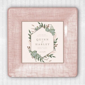 Blush Wedding Invitation Custom Personalized Decoupage Tray - Unique Wedding Gift Idea - Gift For Bride - Wedding Invitation Keepsake