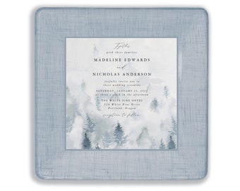 personalized wedding anniversary gift - winter wedding - memento  -Wedding invitation plate - couples gift - keepsake - wedding gift