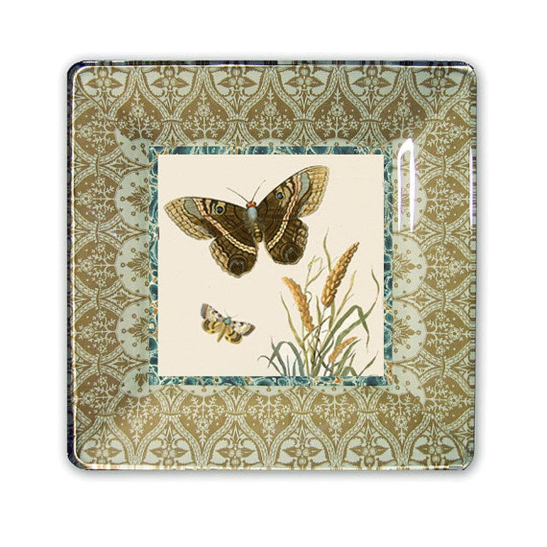 Garden Decor / Butterflies Wall Art / Decoupage Plate Wall Etsy