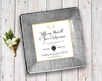 Unique wedding gift - wedding invitation keepsake - gift idea - for couple - invitation plate - 1st anniversary gift - gift for the couple