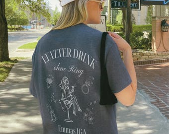 Personalised Bachelorette Party T-Shirt, Bride & Team Bride, Custom JGA, Letzter Drink ohne Ring