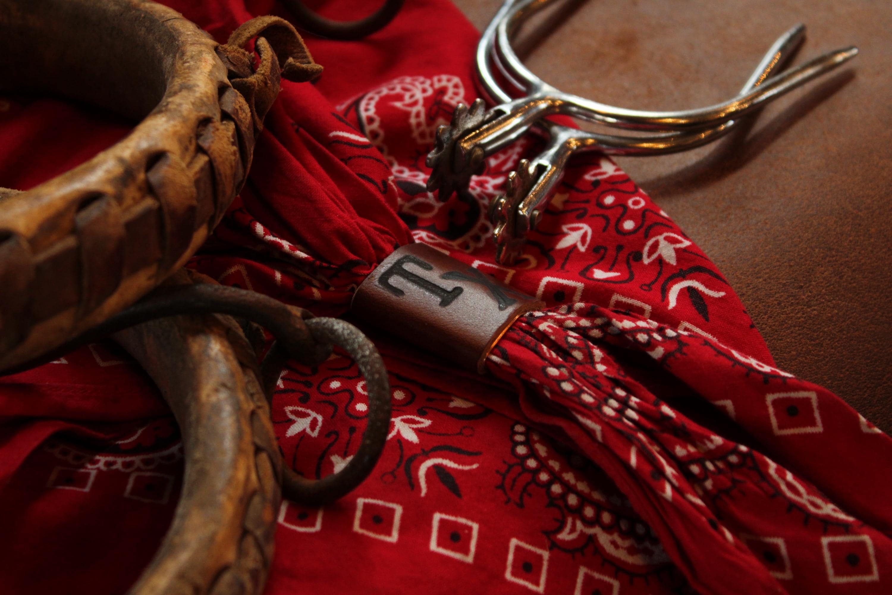Cowboy Neck Rags Branded Western Wild Rag Slider, Custom Cowboy Neck Scarf Rag Bolo ...