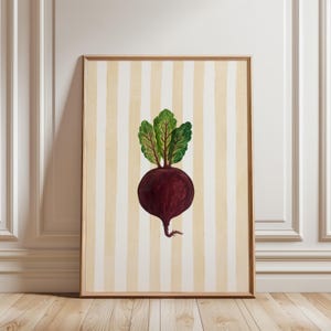 Beetroot Kitchen Wall Art | Vegetable Botanical Print | Rustic Farmhouse Decor