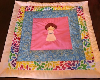 Mini Princess Leia Star Wars Embroidered Baby Blanket with Satin Trim