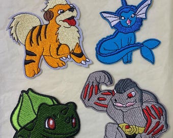 Schattige Pokémon-patches, geborduurde strijkpatches, kleding- en rugzakpatches