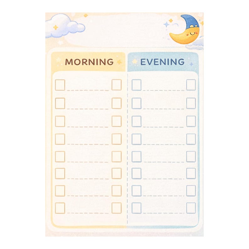 Kids Routine Chart Printable, Morning & Evening Checklist, Daily ...