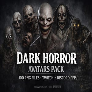 Dark Horror Avatar Bundle | Gamer Twitch Discord PFP Pack (Instant Download)