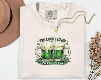 St Patrick's Day Beer Comfort Colors Shirt, Lucky Club Tee